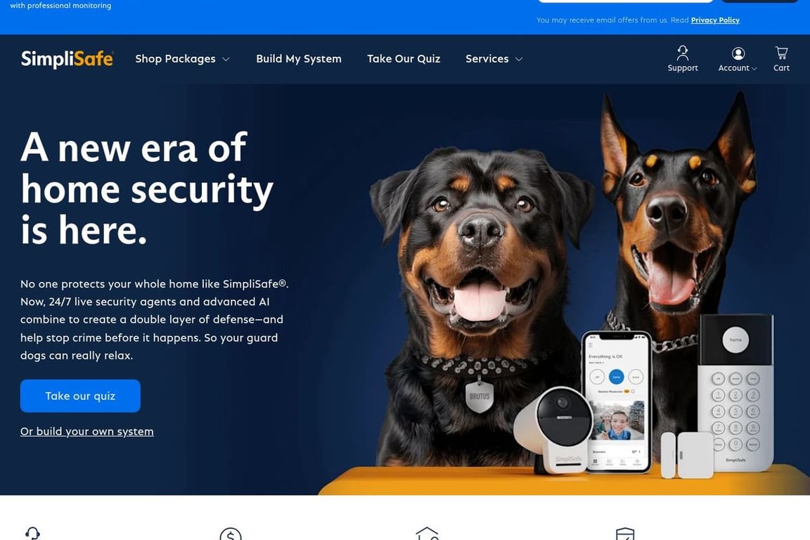 SimpliSafe homepage