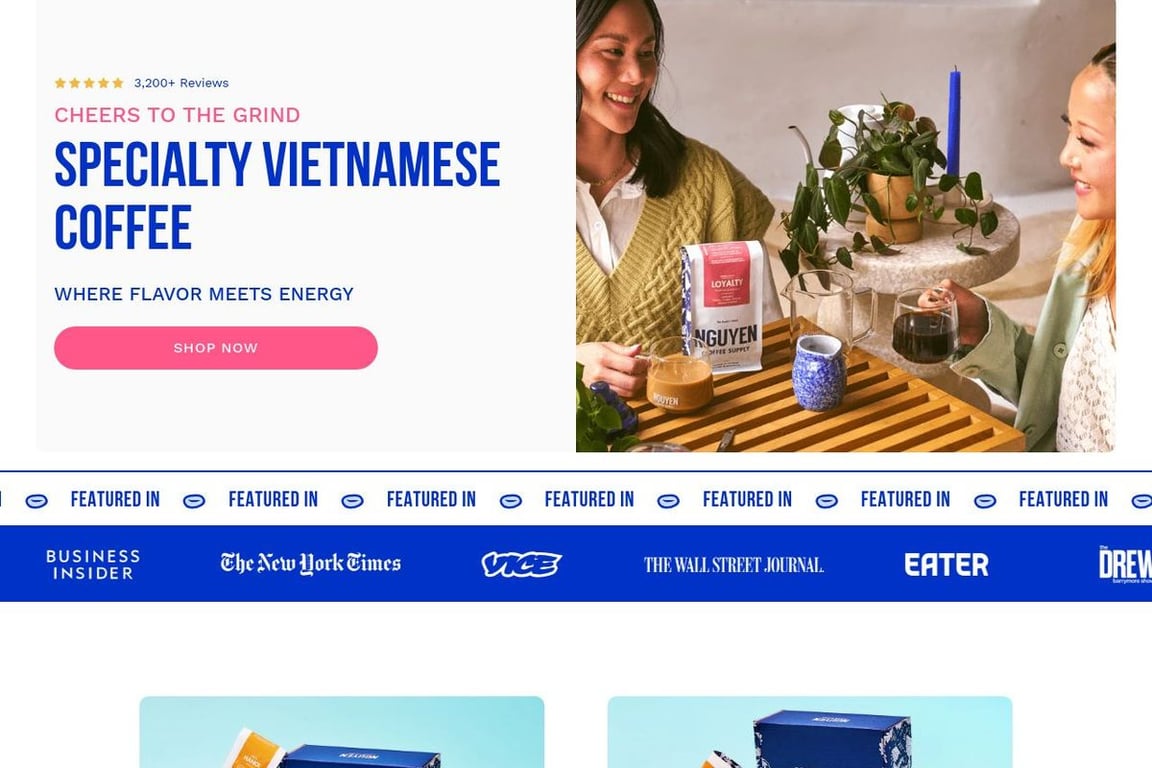 Nguyen Coffee Supply homepage