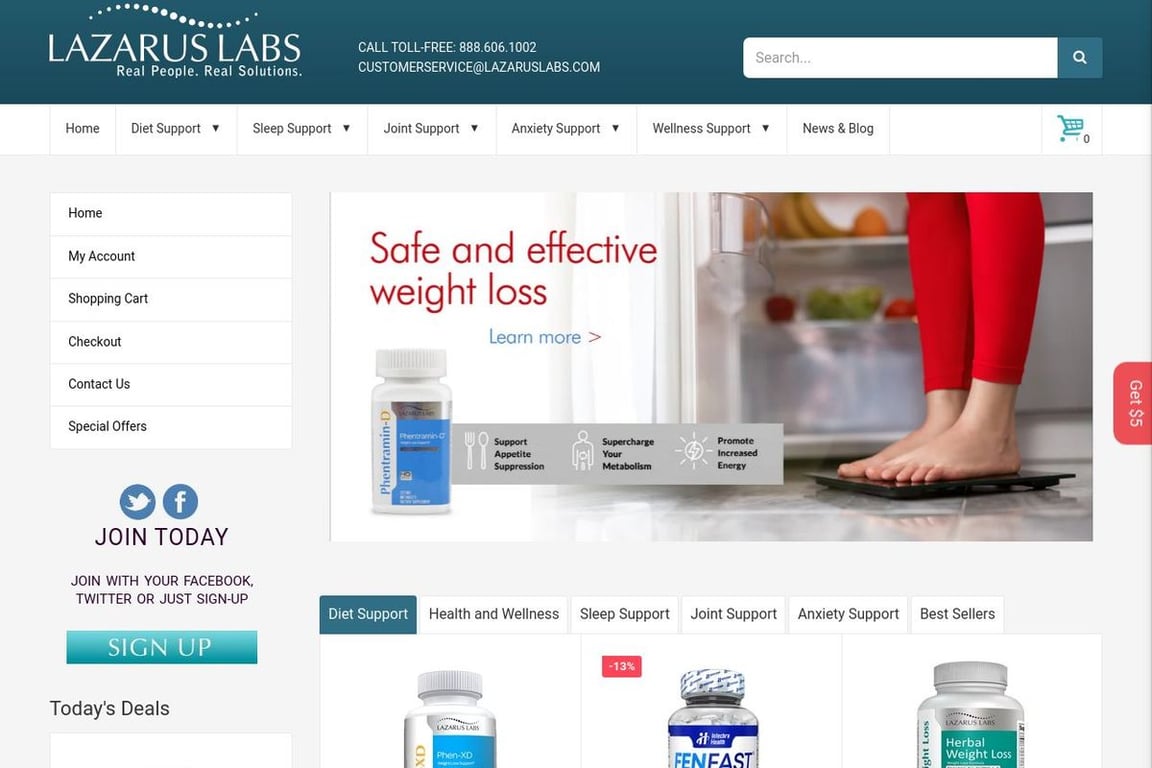 Lazarus Labs homepage