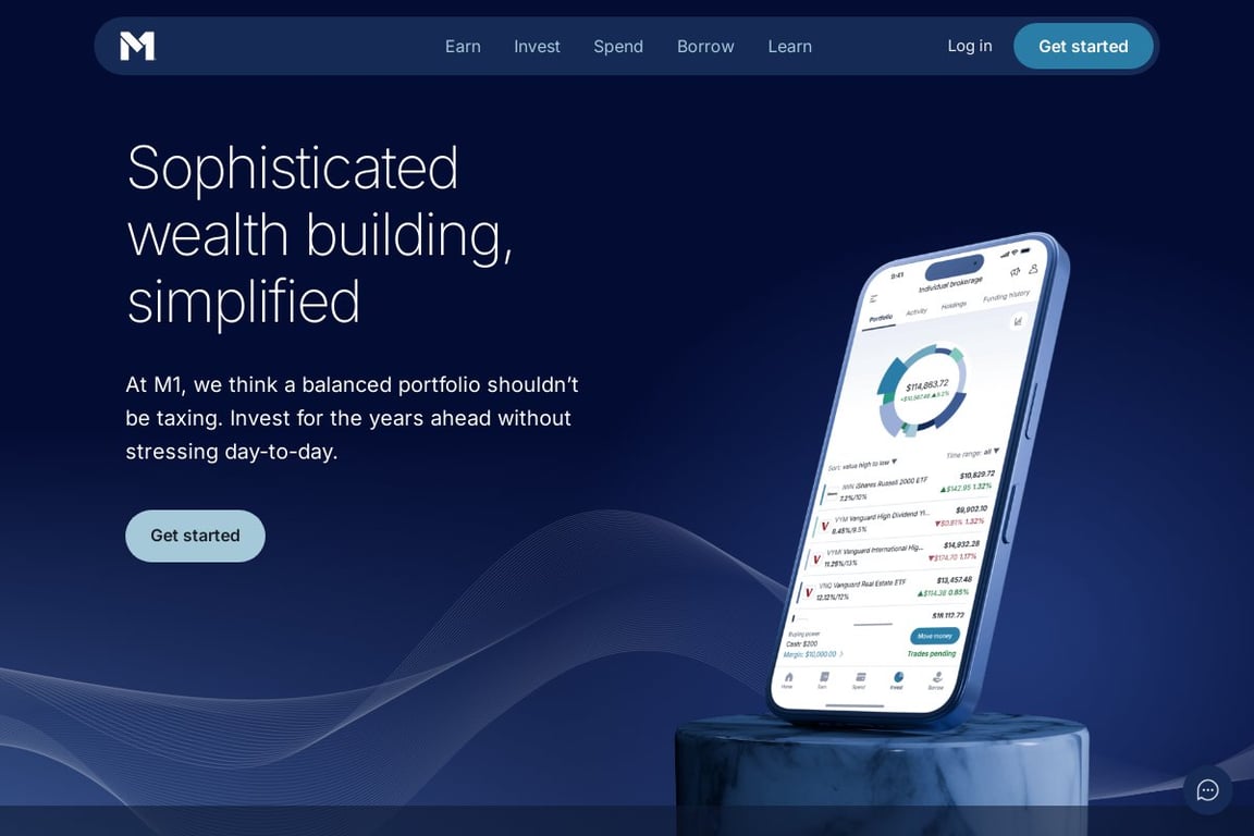 M1 Finance homepage