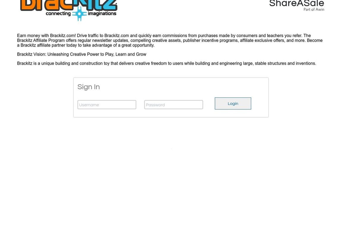 Brackitz affiliate program signup page