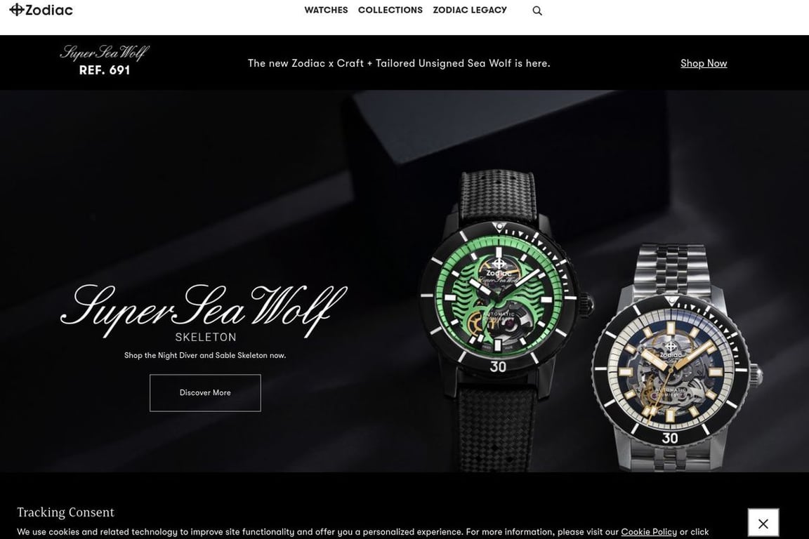 Zodiac Watches homepage