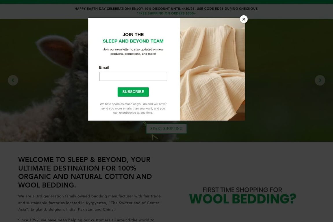 Sleep & Beyond homepage