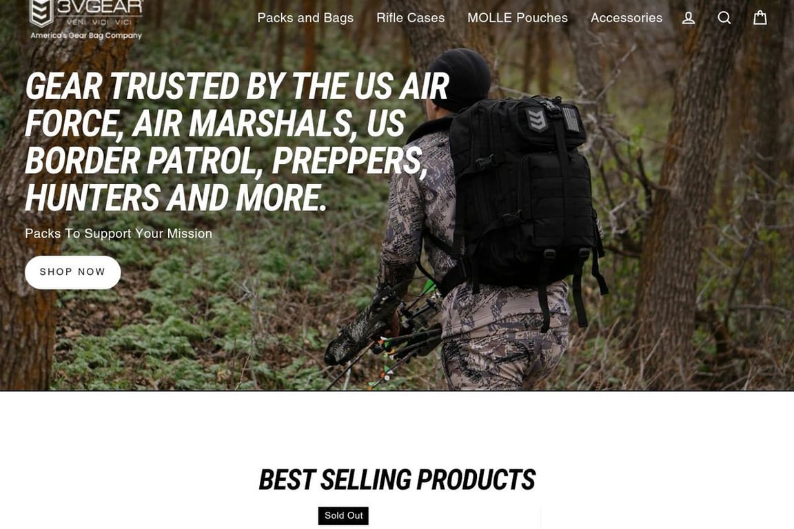 3V Gear homepage