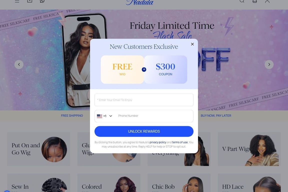 Nadula Hair Company homepage
