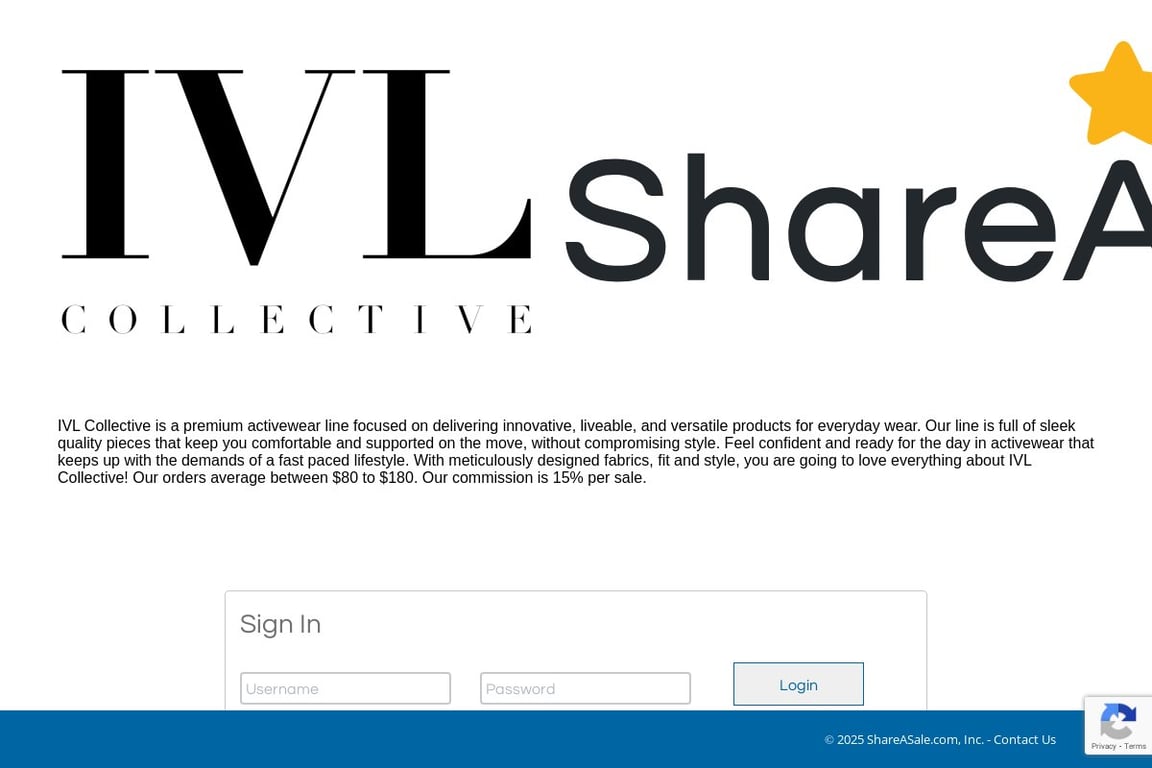 IVL COLLECTIVE affiliate program signup page