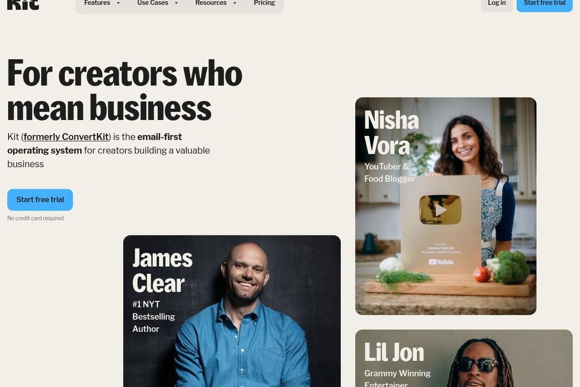 ConvertKit homepage
