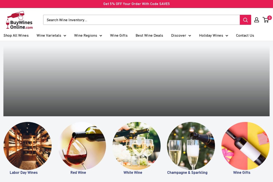 Buy Wines Online homepage
