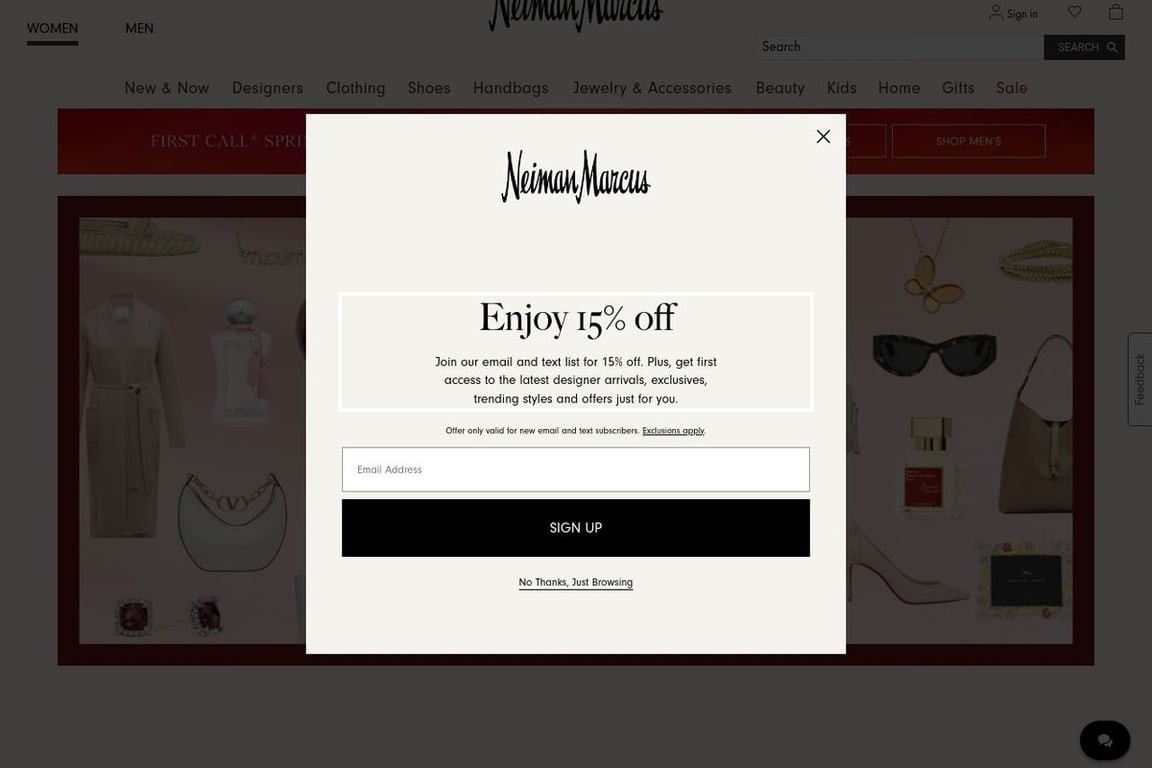 Neiman Marcus homepage