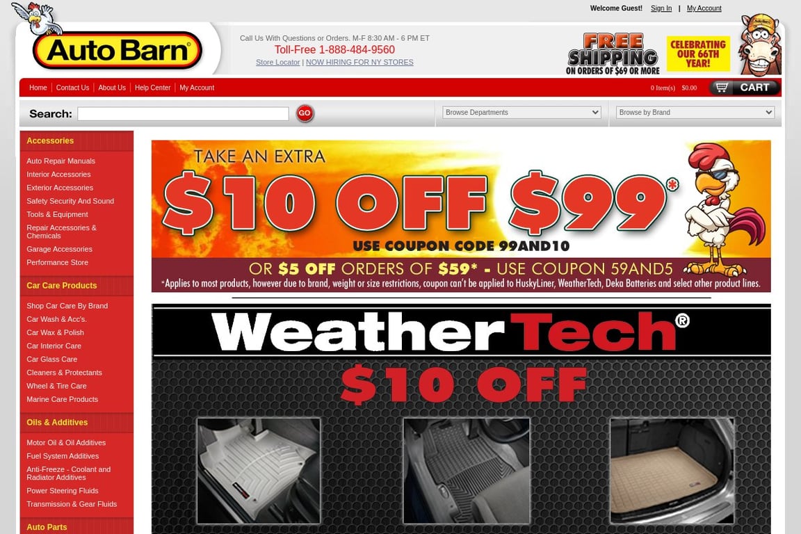 Auto Barn homepage