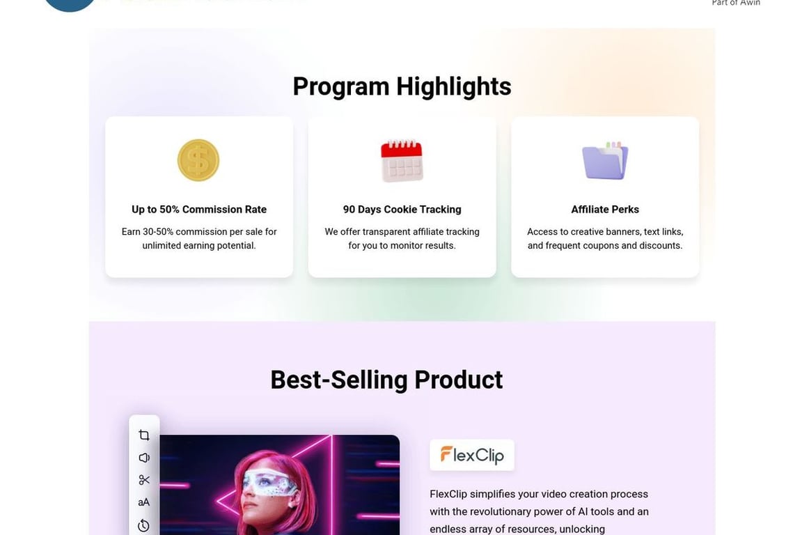 FlexClip affiliate program signup page