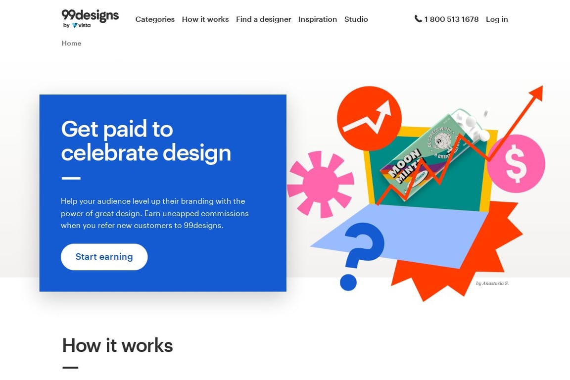 99designs (AU) affiliate program signup page