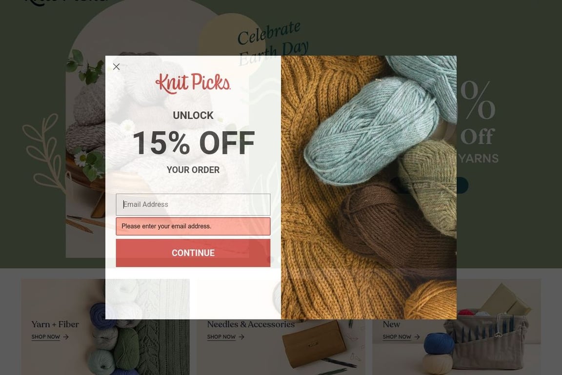 Knit Picks homepage