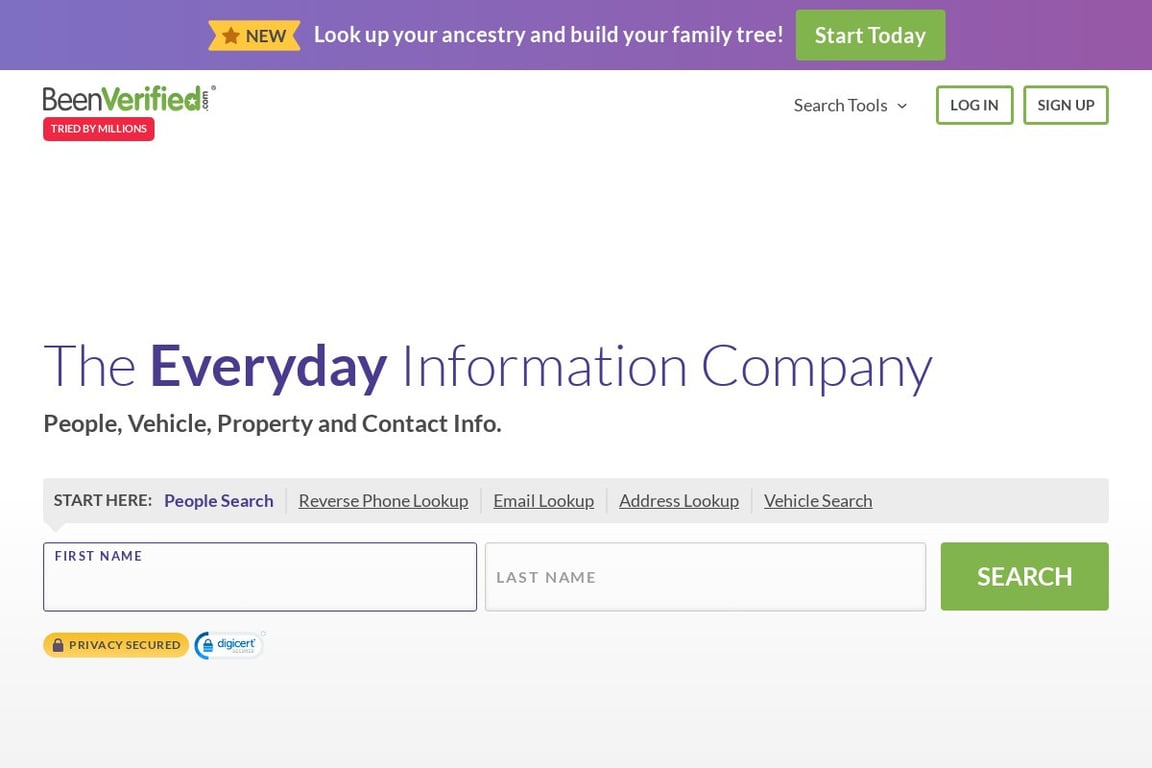 BeenVerified homepage