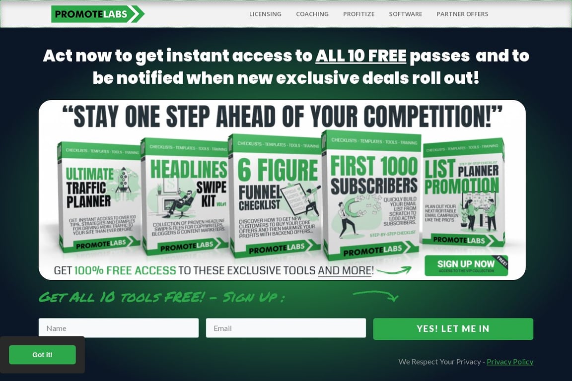 Promote Labs homepage