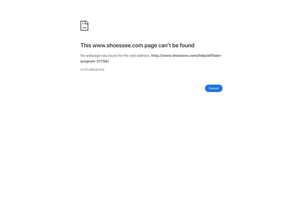 Shoessee affiliate program signup page