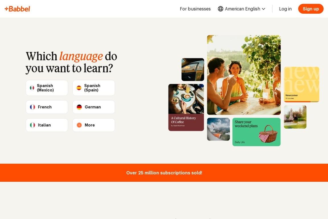 Babbel homepage