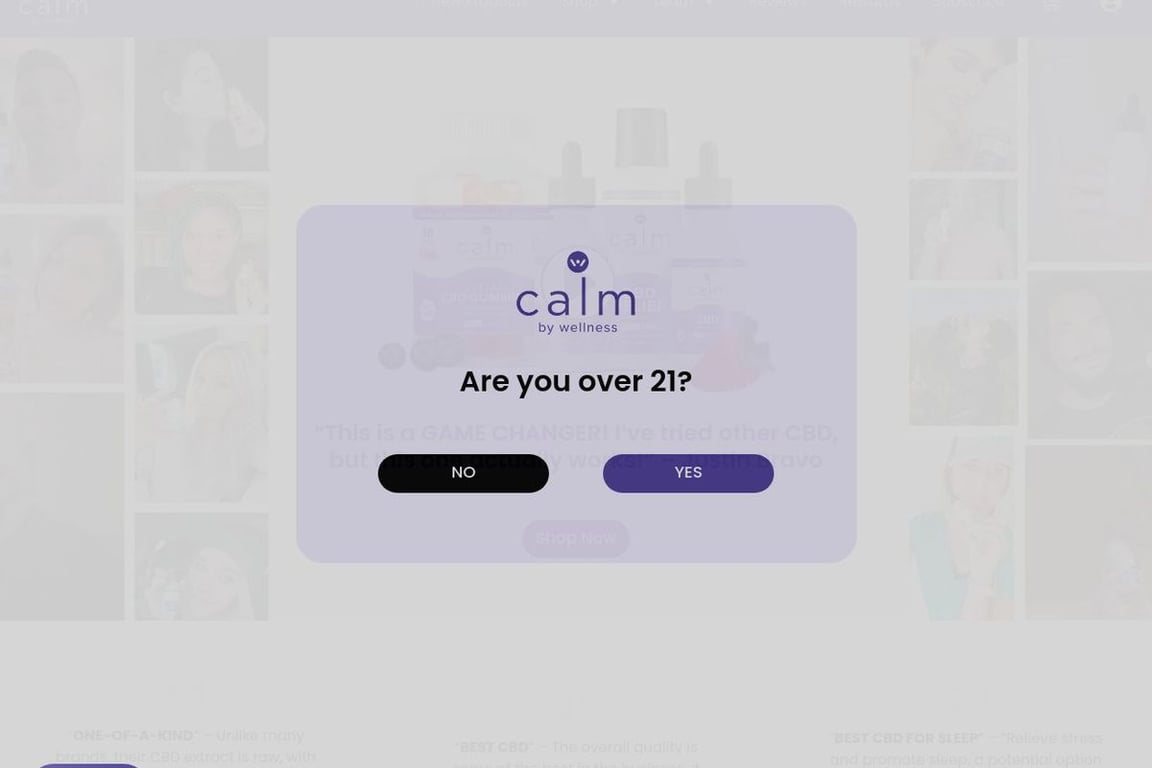 Calmbywellness homepage