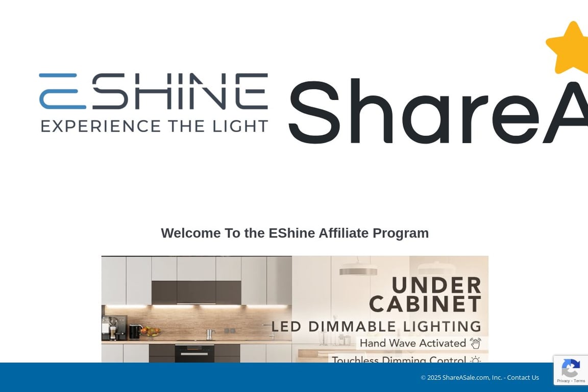 EShine affiliate program signup page