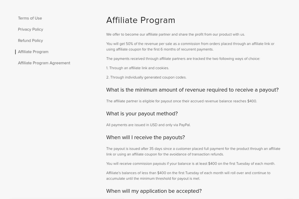 Qoob affiliate program signup page
