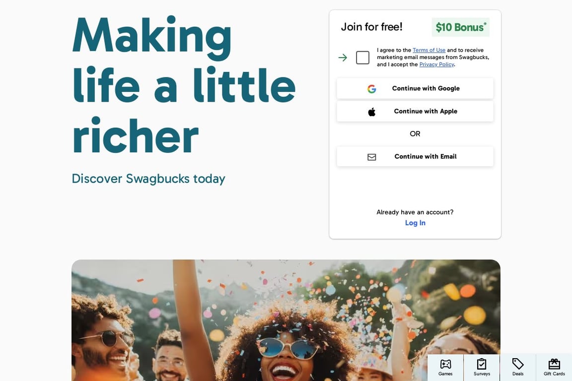 Swagbucks homepage