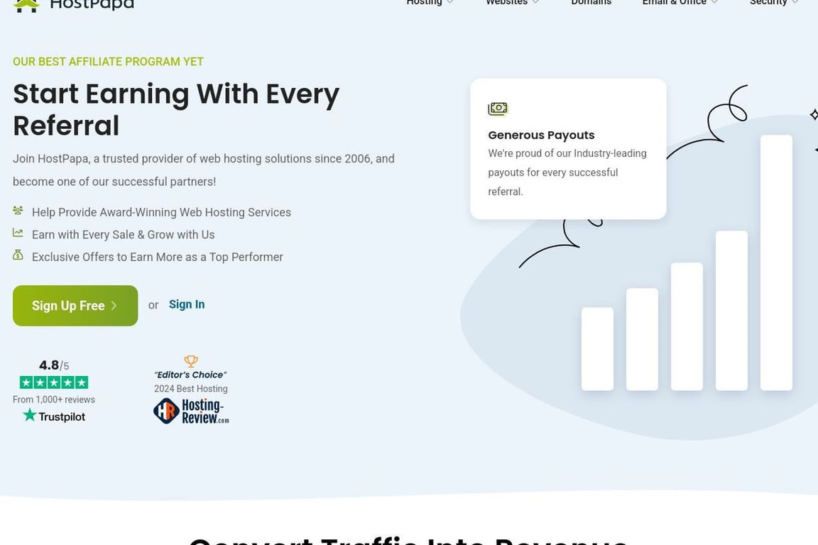 HostPapa (AU) affiliate program signup page