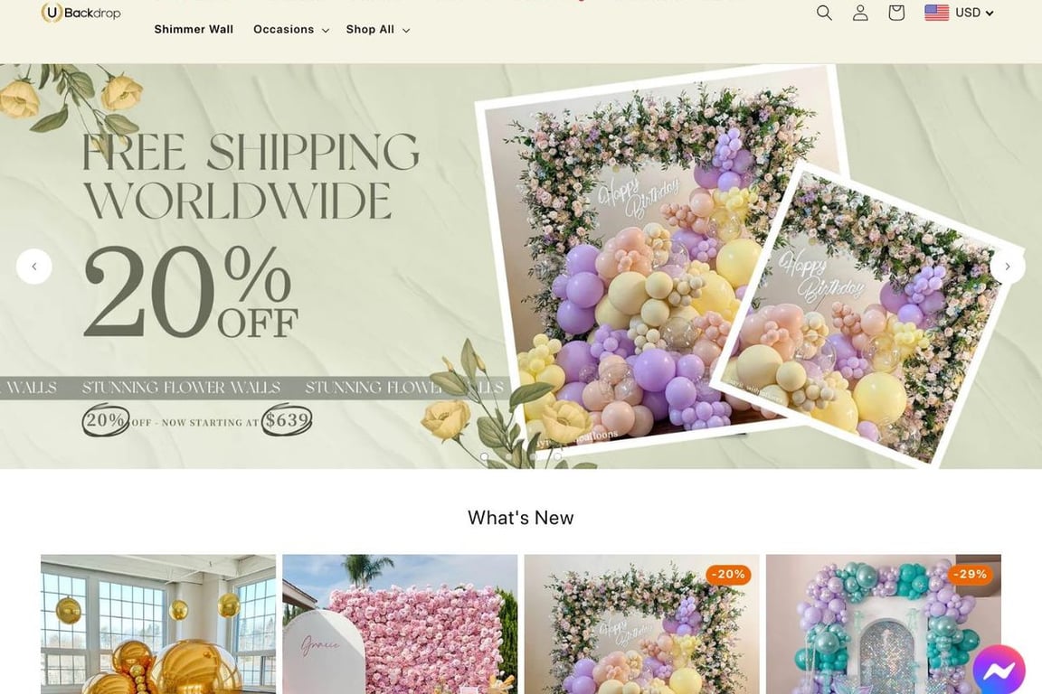 Ubackdrop homepage