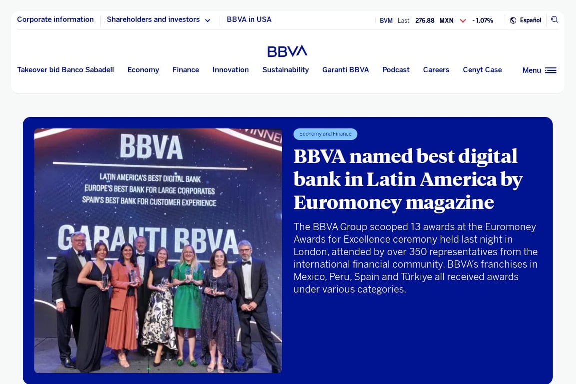 BBVA Bank homepage