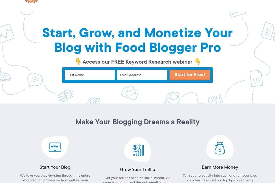 Food Blogger Pro homepage