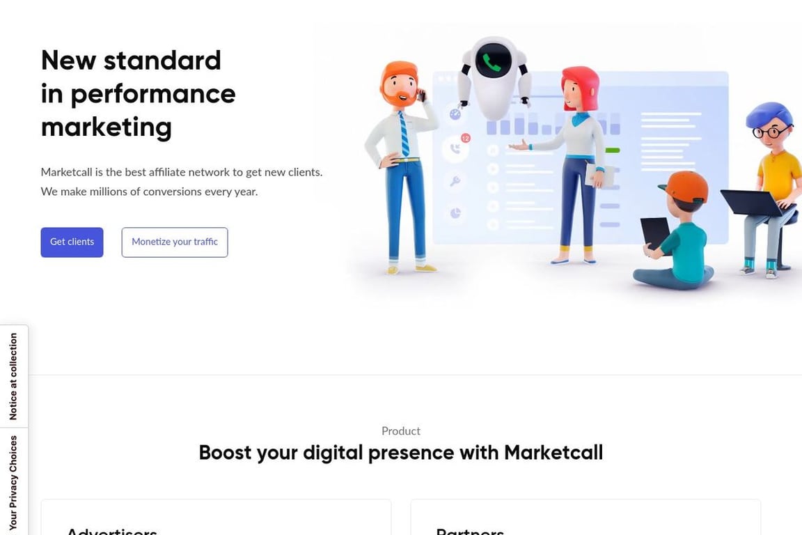Marketcall homepage