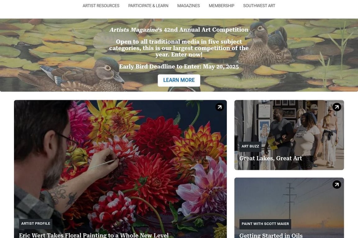 Artists Network homepage