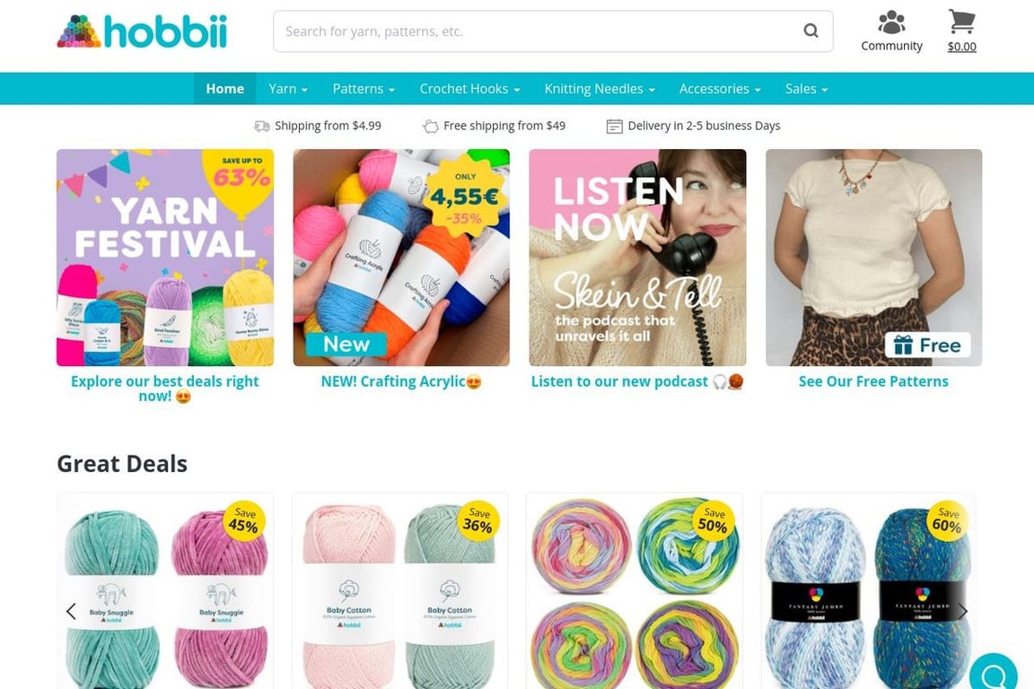 Hobbii homepage