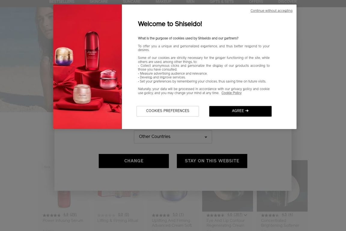 Shiseido UK homepage
