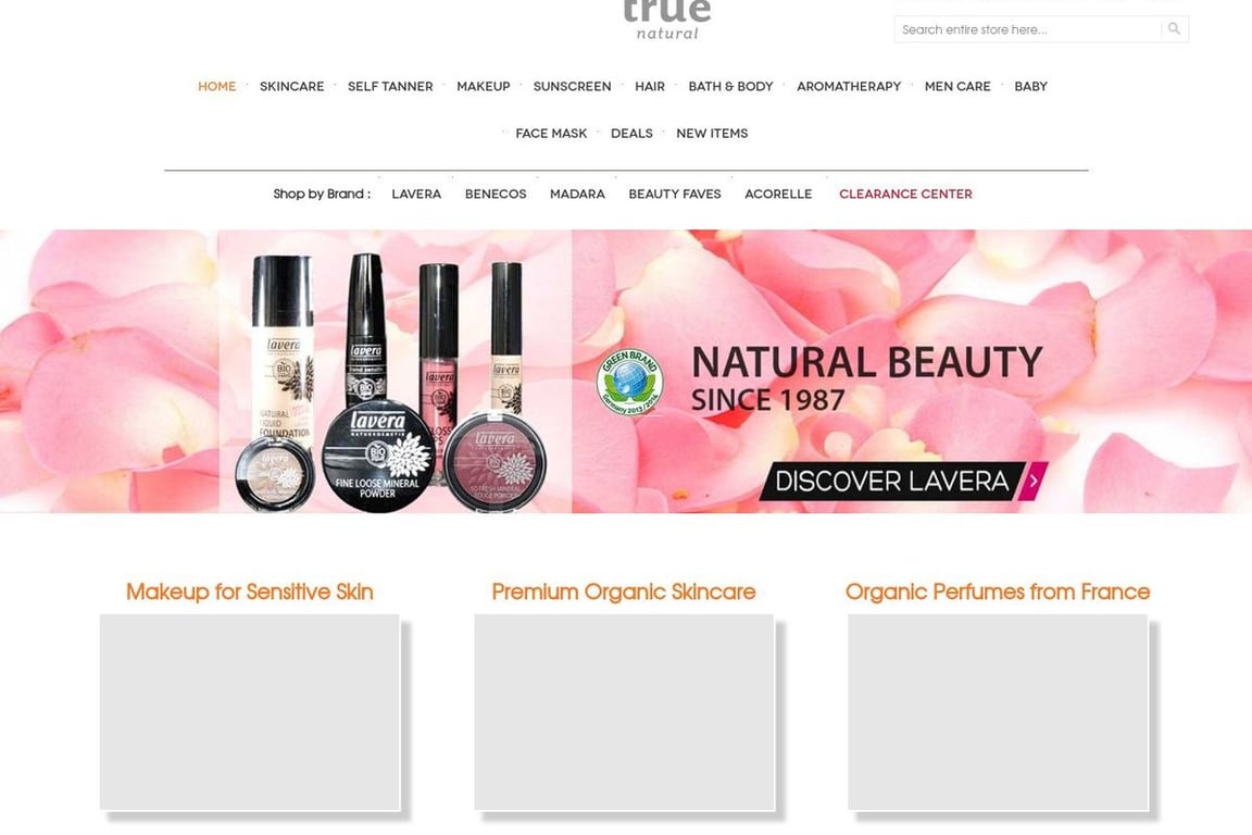 True Natural homepage