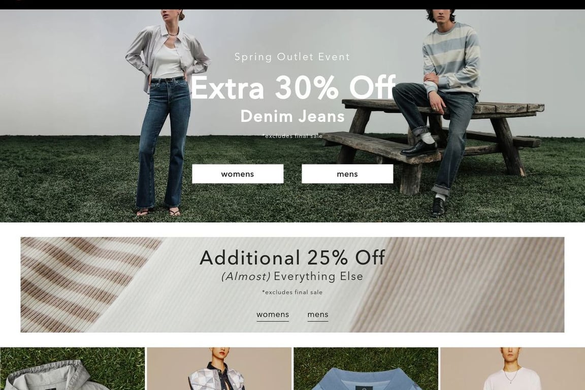 AG Jeans Outlet homepage
