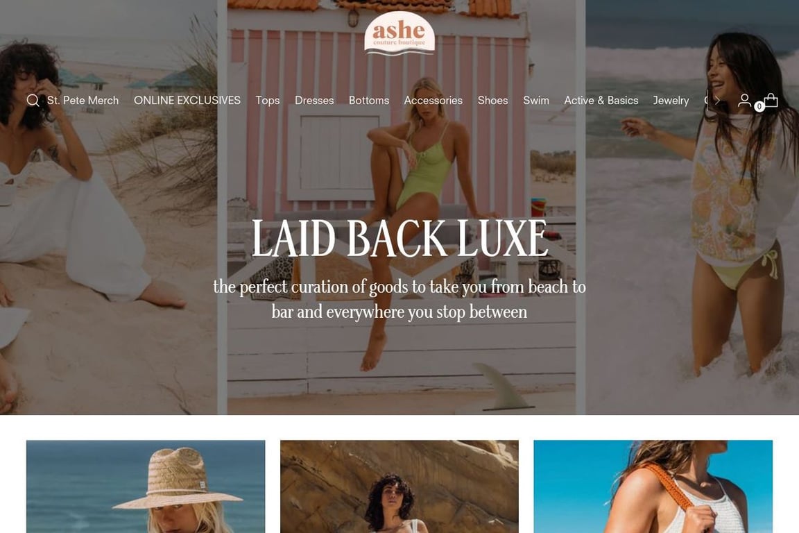 Ashe couture homepage