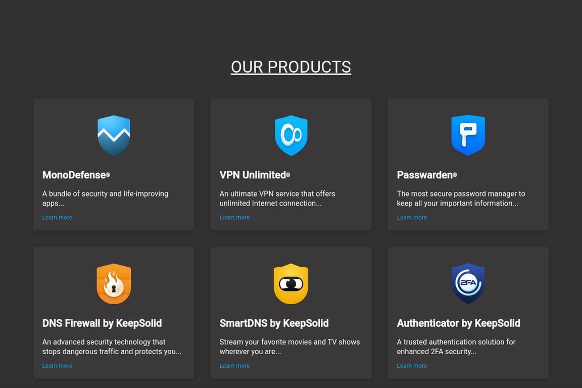 KeepSolid homepage