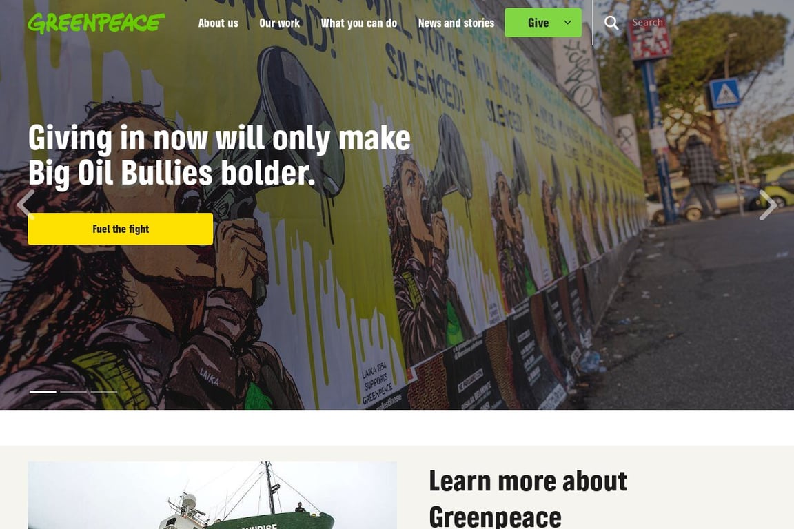 Greenpeace homepage