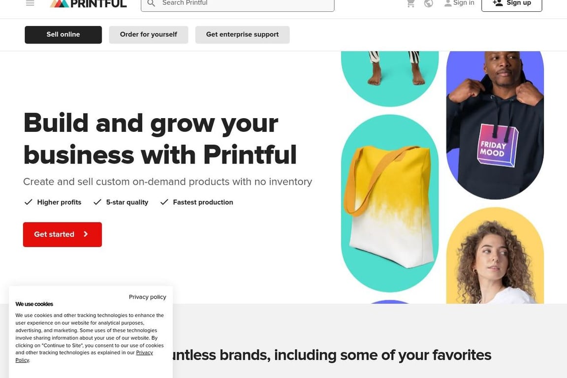 Printful homepage