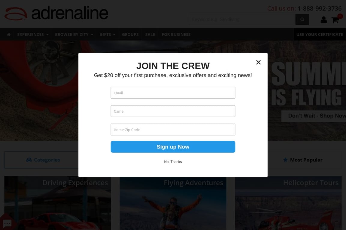 Adrenaline homepage