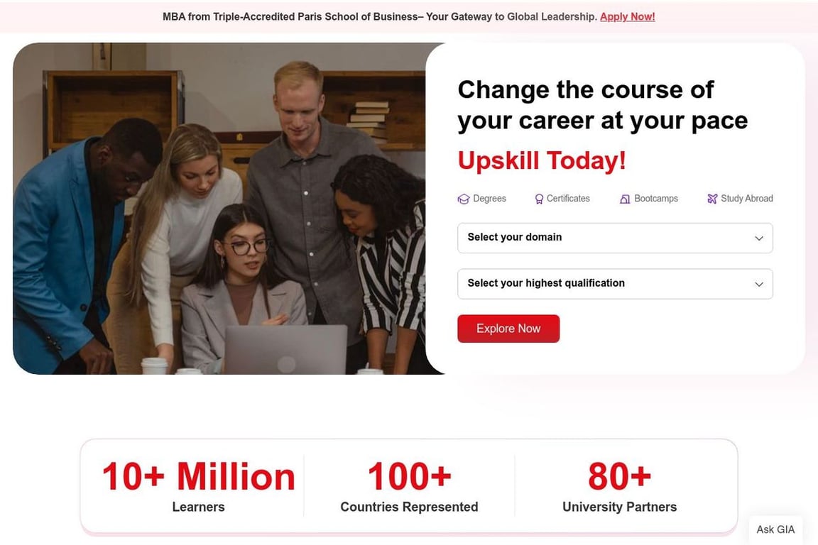 Upgrad homepage