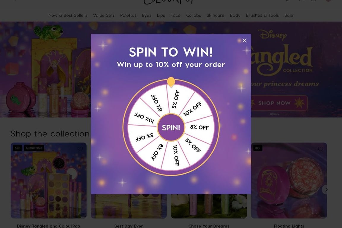 ColourPop homepage