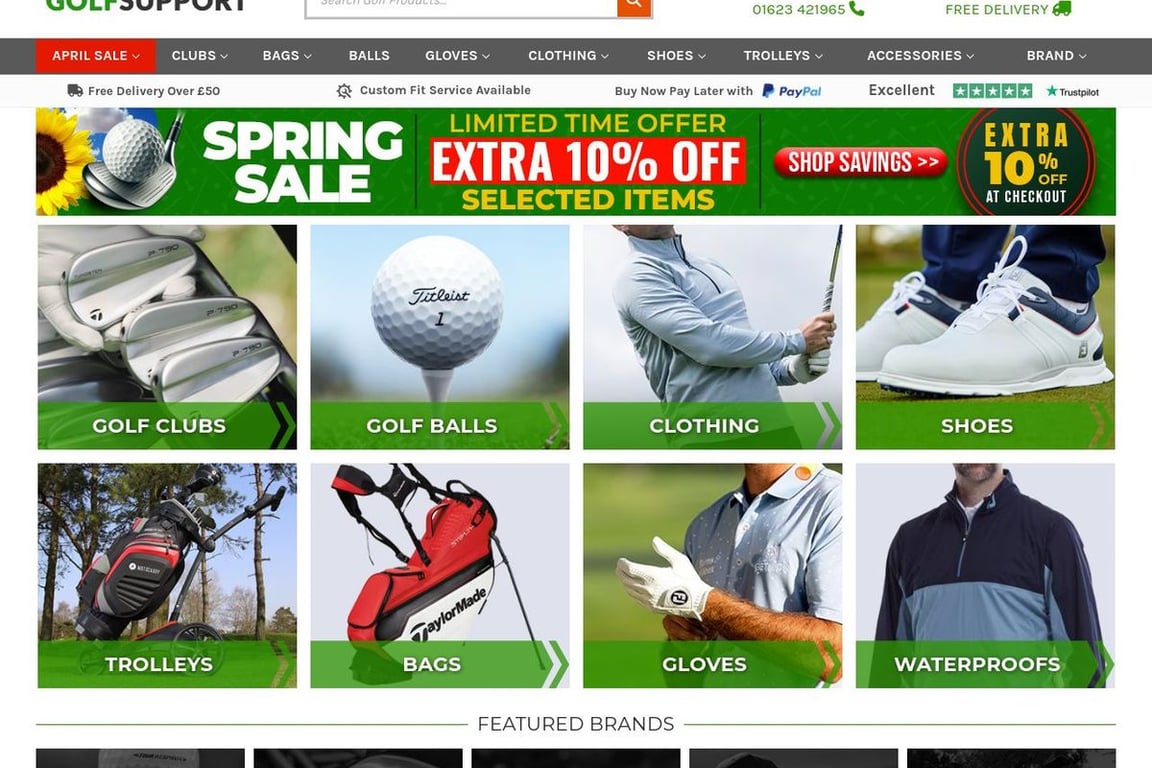 Golf Support UK homepage