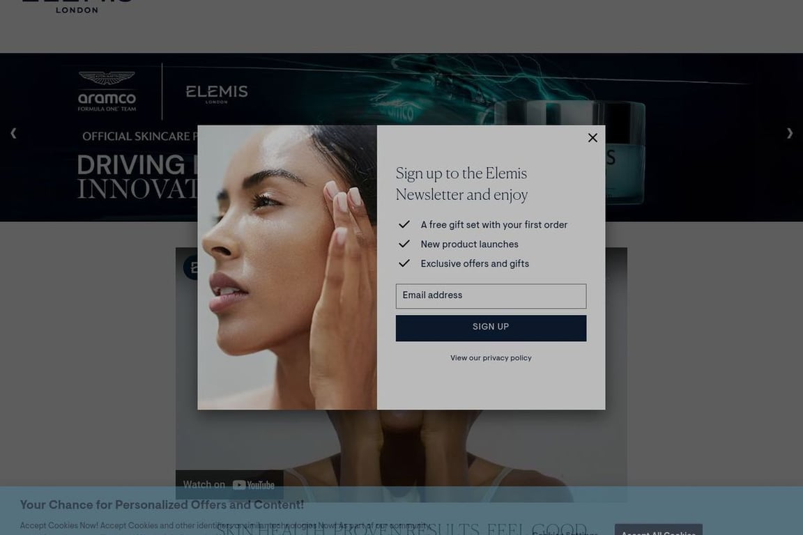 Elemis AU homepage