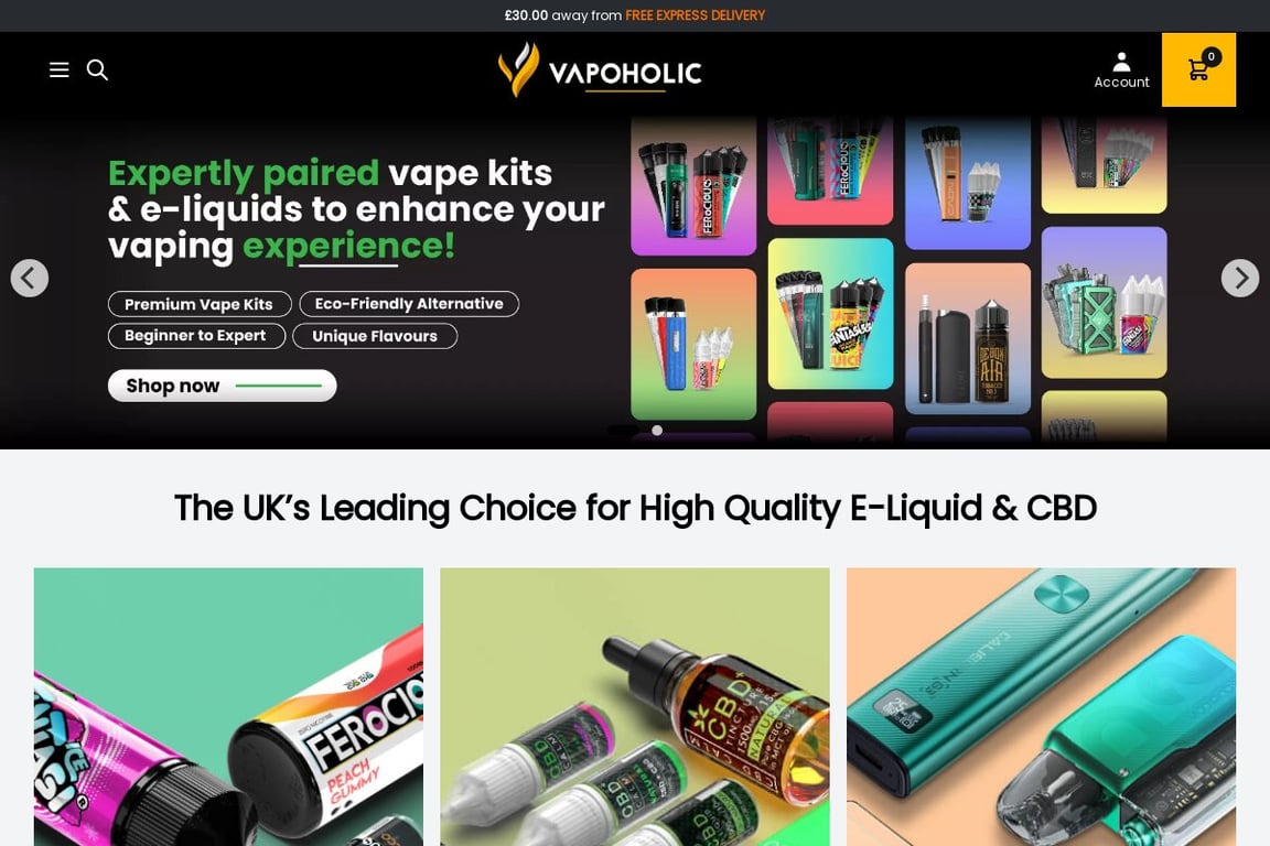 Vapoholic homepage