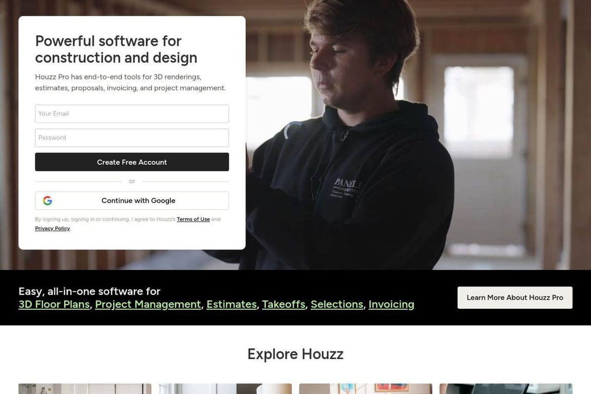 Houzz homepage