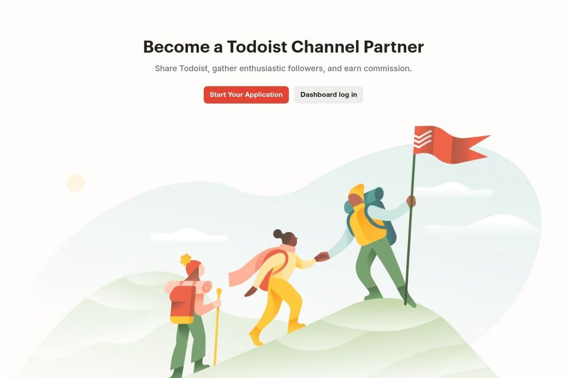 Todoist affiliate program signup page