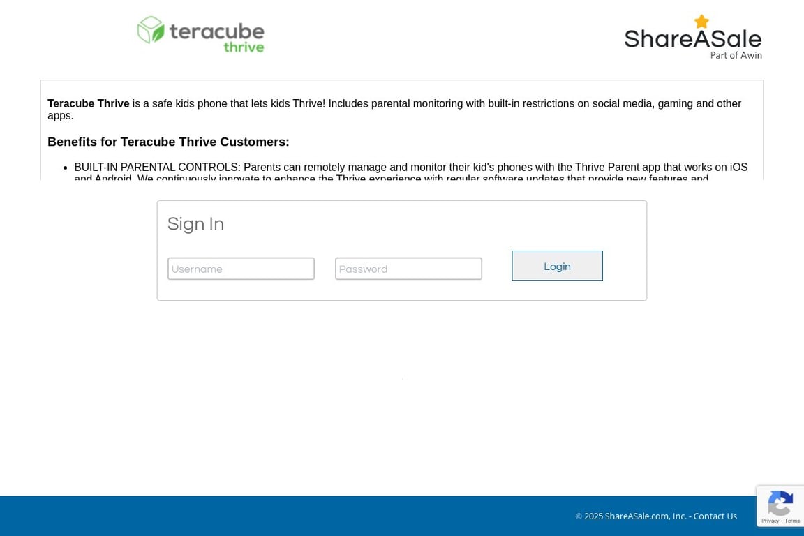 Teracube affiliate program signup page
