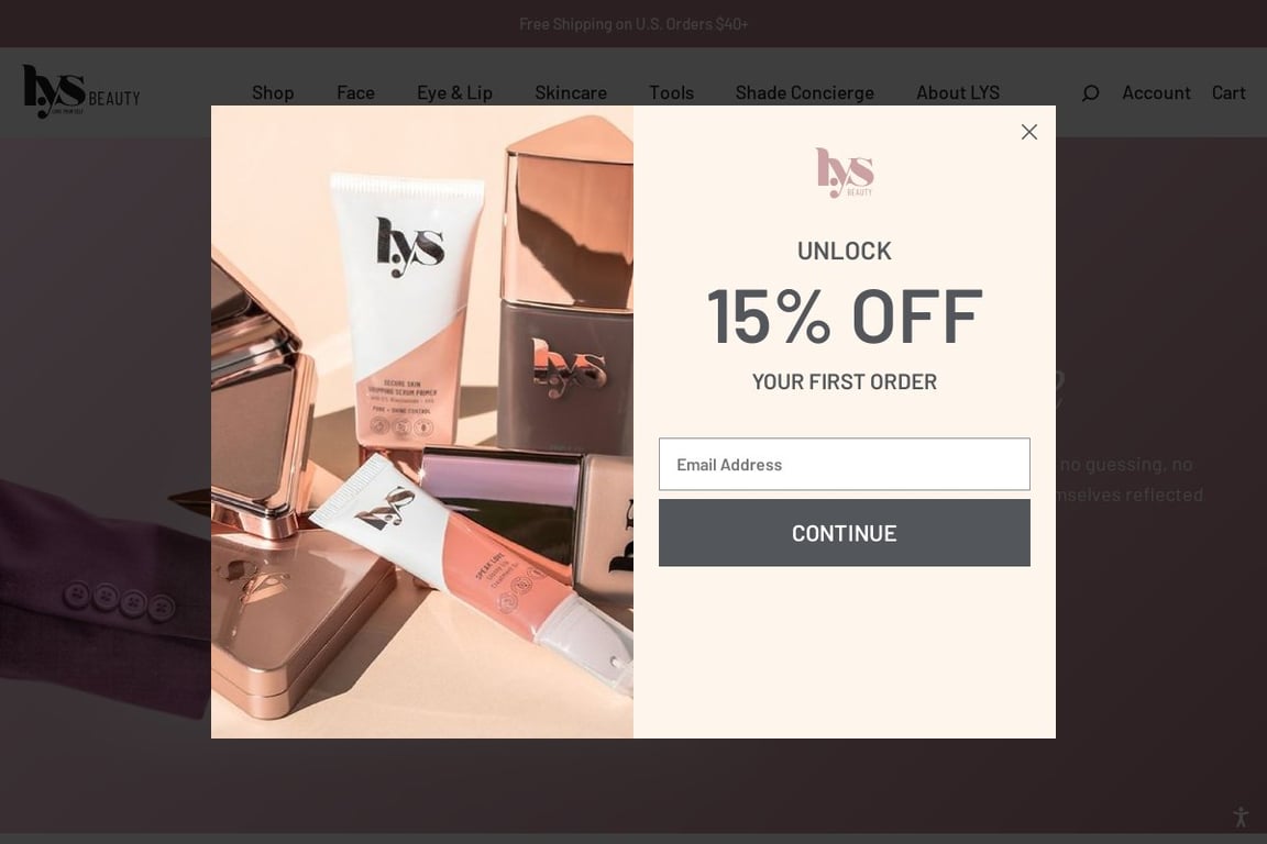 LYS Beauty homepage