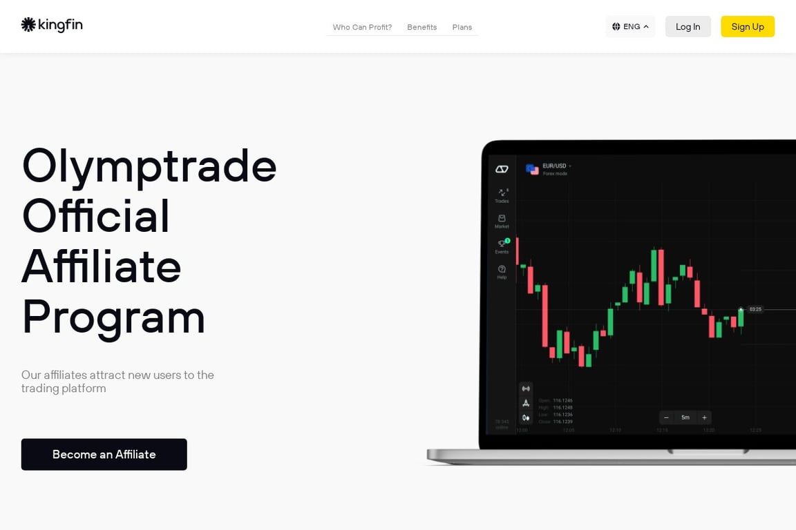 Olymp Trade affiliate program signup page